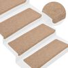 vidaXL Tapis d'escalier auto-adh&eacute;sifs 30 pcs beige 65x24,5x3,5 cm