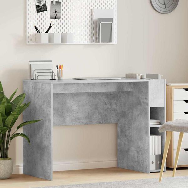 vidaXL Bureau Gris b&eacute;ton 109 x 50 x 78 cm Bois d'ing&eacute;nierie