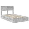 vidaXL Lit de Rangement Gris b&eacute;ton 135 x 190 cm Bois d'ing&eacute;nierie