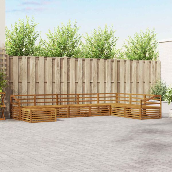 vidaXL Ensembles de canap&eacute;s 8 pcs Naturel Bois d'Acacia Massif