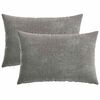 vidaXL Coussin HEERLEN 2 pi&egrave;ces Gris fonc&eacute; Tissu Chenille