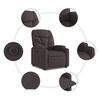 vidaXL Fauteuil inclinable électrique marron foncé tissu