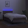 vidaXL Sommier &agrave; lattes de lit avec matelas LED Taupe 90x190 cm Tissu