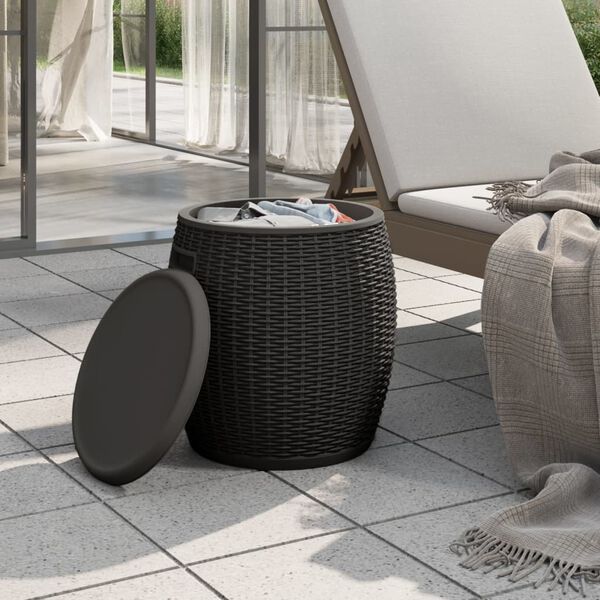vidaXL Bo&icirc;te de rangement de jardin 4 en 1 noir polypropyl&egrave;ne