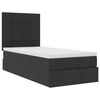 vidaXL Cadre de lit ottoman avec matelas noir 90x200 cm tissu