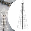vidaXL Sapin de No&euml;l &agrave; LED avec piquets 220 LED blanc froid 180 cm