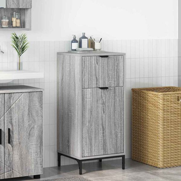 vidaXL Cabinet de salle de bain Gris Sonoma 39,5 x 36 x 88 cm