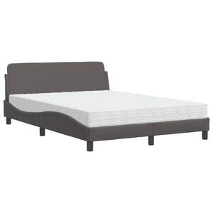 vidaXL Lit avec matelas Dover gris 140x190 cm similicuir