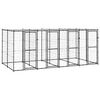 vidaXL Chenil ext&eacute;rieur Acier avec toit 9,68 m&sup2;