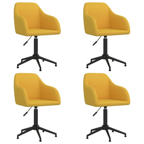 vidaXL Chaises pivotantes &agrave; manger lot de 4 jaune velours