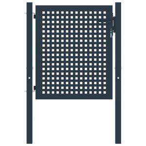 vidaXL Portail de cl&ocirc;ture Anthracite 102x75 cm Acier