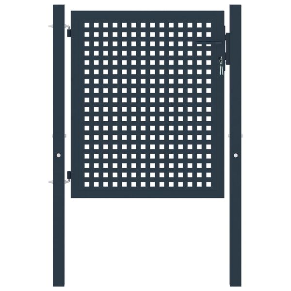 vidaXL Portail de cl&ocirc;ture Anthracite 102x75 cm Acier