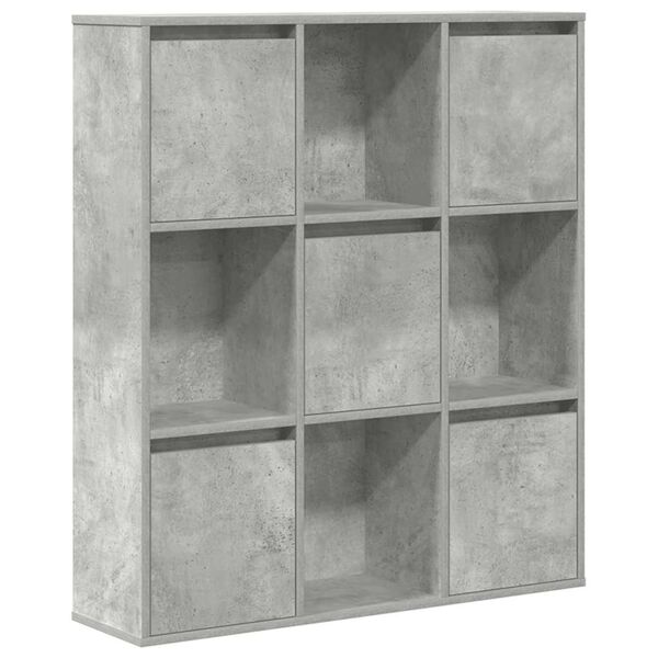 vidaXL Biblioth&egrave;que gris b&eacute;ton 89x24x101,5 cm bois d'ing&eacute;nierie