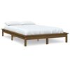 vidaXL Cadre de lit sans matelas marron miel 140x190 cm bois massif