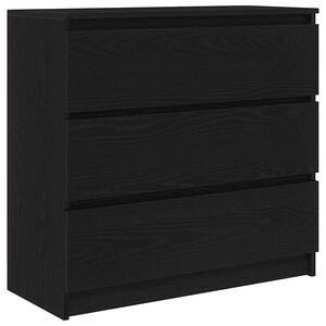 vidaXL Buffet ch&ecirc;ne noir 80x35x76 cm bois d'ing&eacute;nierie