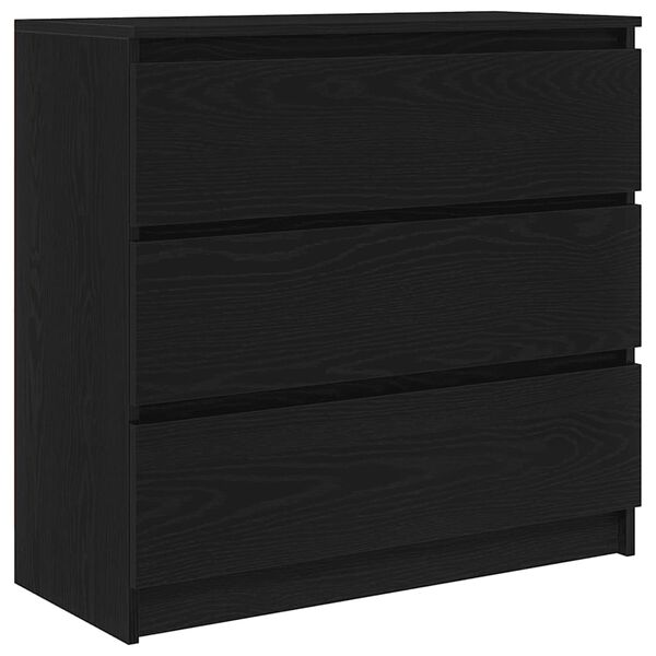 vidaXL Buffet ch&ecirc;ne noir 80x35x76 cm bois d'ing&eacute;nierie