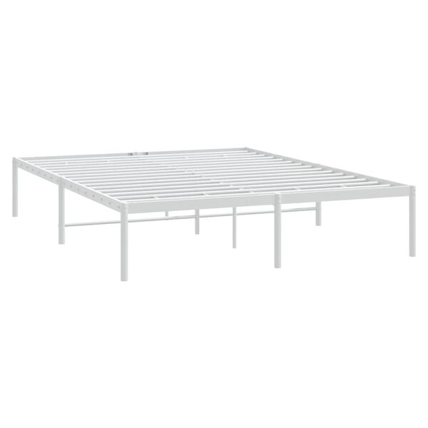 vidaXL Cadre de lit métal sans matelas blanc 160x200 cm