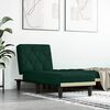 vidaXL Chaise longue vert fonc&eacute; velours