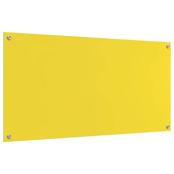 vidaXL Cr&eacute;dence de cuisine Jaune 120 x 60 cm verre tremp&eacute;