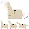 vidaXL Fauteuil de massage inclinable Cr&egrave;me Tissu
