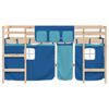vidaXL Lit mezzanine enfants avec rideaux sans matelas bleu 90x200cm