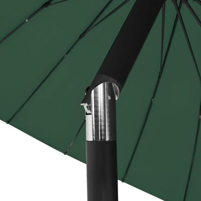 vidaXL Parasol d'extérieur avec mât en aluminium 270 cm Vert