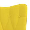 vidaXL Chaise &agrave; bascule avec tabouret Jaune moutarde Tissu