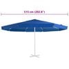 vidaXL Tissu de remplacement pour parasol d'ext&eacute;rieur Bleu azur&eacute; 515cm