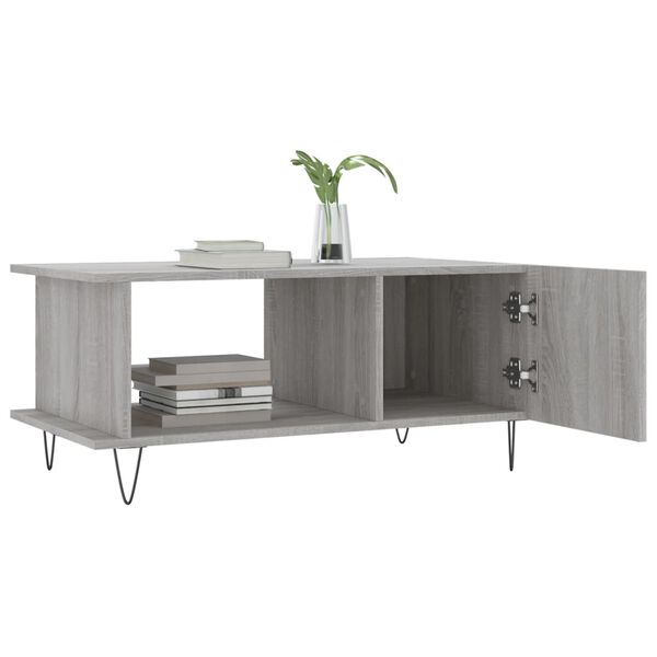 vidaXL Table basse sonoma gris 90x50x40 cm bois d'ing&eacute;nierie