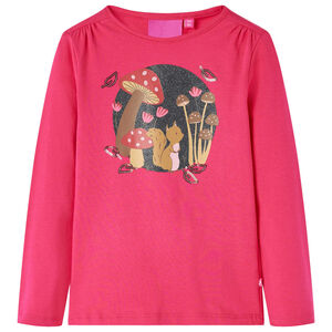 T-shirt enfants &agrave; manches longues rose vif 104