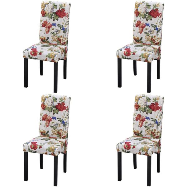 vidaXL Chaises à manger lot de 4 multicolore tissu
