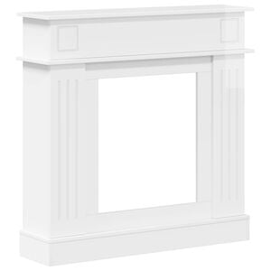 vidaXL Cadre de chemin&eacute;e Blanc brillant 102 x 26 x 100 cm
