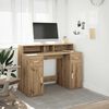 vidaXL Bureau avec lumières LED chêne artisanal bois d'ingénierie