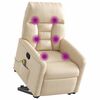 vidaXL Fauteuil inclinable de massage beige tissu microfibre