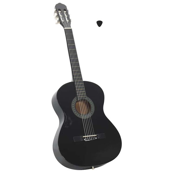 vidaXL Guitare classique pour débutants Noir 4/4 39" Tilleul