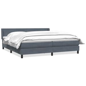 vidaXL Sommier &agrave; lattes de lit et matelas gris fonc&eacute; 180x210cm velours