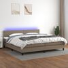 vidaXL Sommier &agrave; lattes de lit et matelas et LED Taupe 200x200cm Tissu