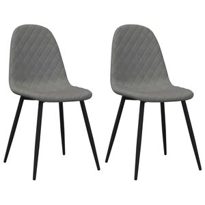 vidaXL Chaises &agrave; manger lot de 2 Gris clair Velours