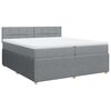 vidaXL Sommier &agrave; lattes de lit avec matelas Gris clair 200x200cm Tissu
