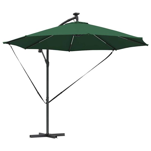 vidaXL Parasol Vert 294 x 294 x 248 cm Polyester et Aluminium