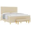 vidaXL Lit &agrave; ressorts avec t&ecirc;te de lit Cr&egrave;me 200 x 180 cm tissu