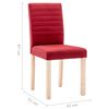 vidaXL Chaises &agrave; manger lot de 4 rouge bordeaux tissu