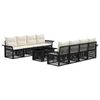 vidaXL Ensemble de canap&eacute; de jardin 9 pc Noir et blanc cr&egrave;me polyrotin