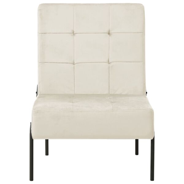 vidaXL Chaise de relaxation 65x79x87 cm Blanc crème Velours