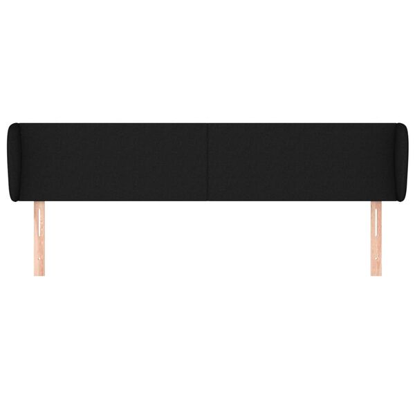 vidaXL T&ecirc;te de lit avec oreilles Noir 183x23x78/88 cm Tissu