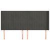 vidaXL Tête de lit avec oreilles Gris foncé 183x16x118/128 cm Velours
