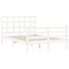 vidaXL Cadre de lit sans matelas blanc bois massif