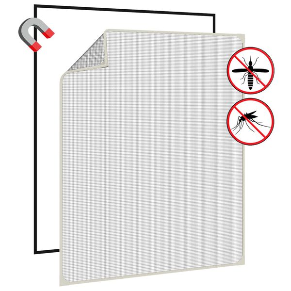 vidaXL Moustiquaire magnétique pour fenêtres blanc 100x120 cm
