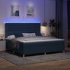 vidaXL Lit &agrave; ressort LED avec matelas Bleu 200 x 200 cm tissu
