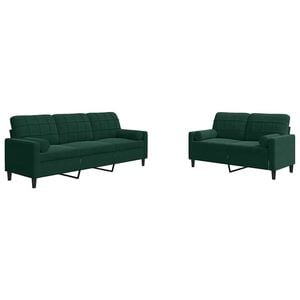 vidaXL Ensemble de canap&eacute;s 2 pcs avec coussins et traversins velours